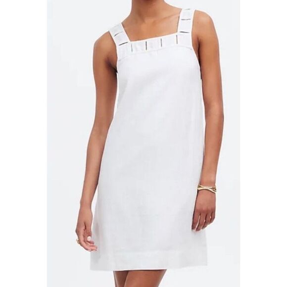 Madewell Dresses & Skirts - Madewell Georgia Embroidered Tank Mini Dress in Linen Size 6‎ (Q18)